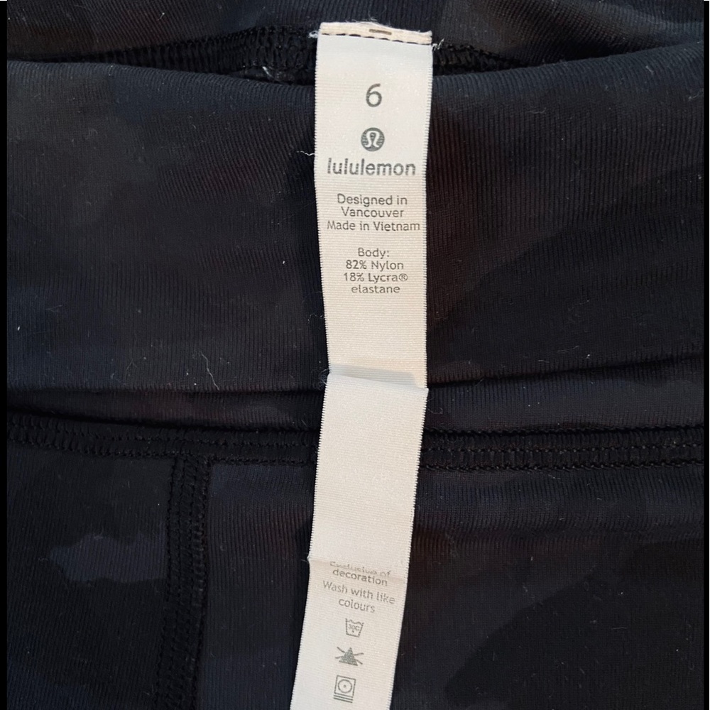 Lululemon Black and Grey Camo Leggings
